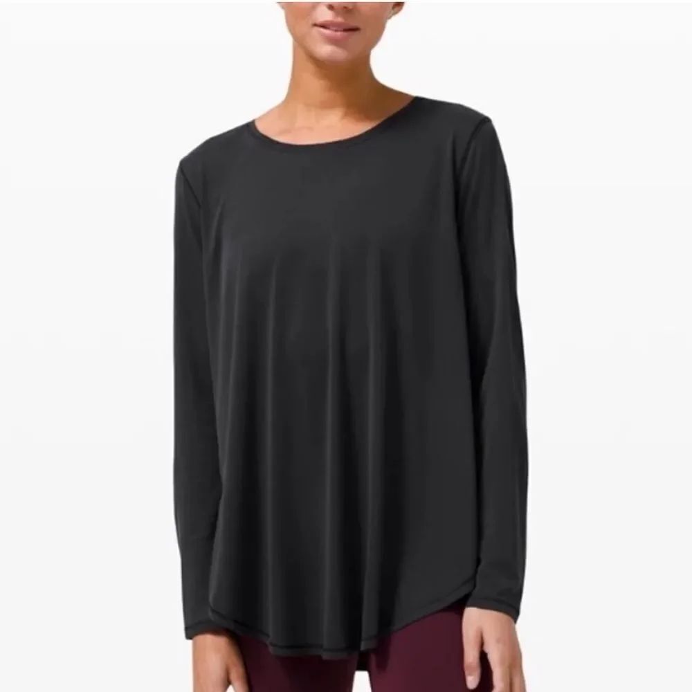 Lululemon Up For Down Time Long Sleeve Top Shirt Black